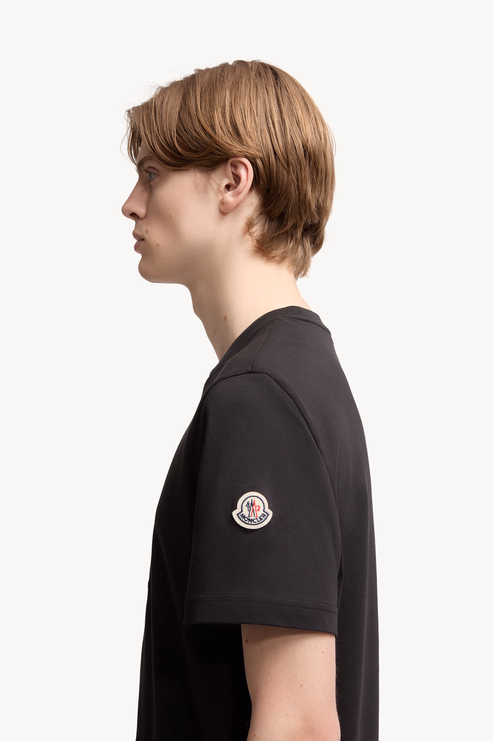 Monogram Cotton T-Shirt Men Black Moncler 4
